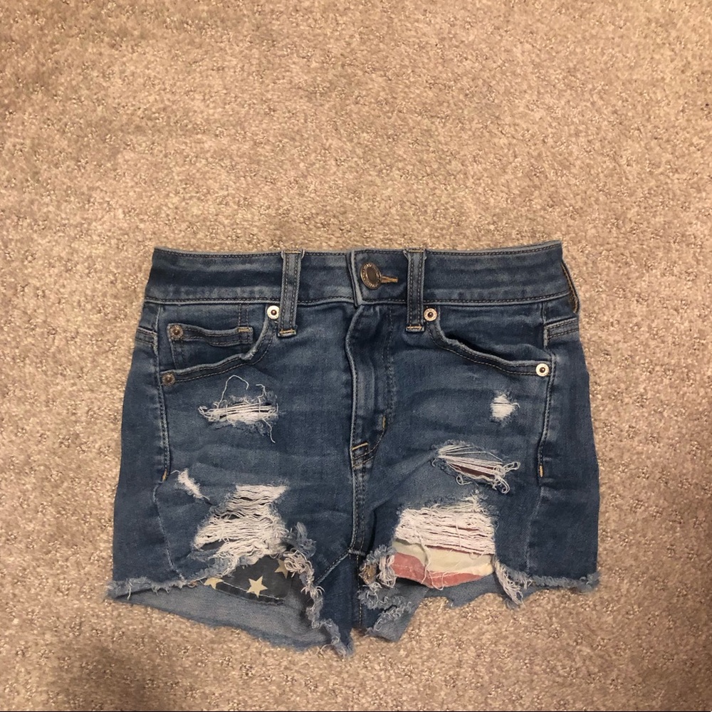 Ripped hi-rise shortie American Eagle shorts